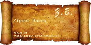 Zipser Barna névjegykártya